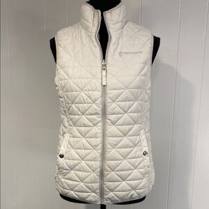 Free Country Quilted Vest | Fleece Lined Zip Front Lightweight White Size Small